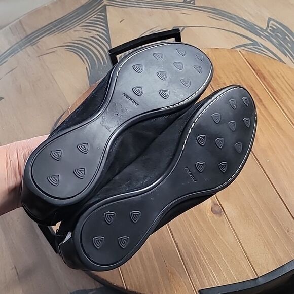 AGL Ballet Flats Womens Size 37.5 US 7/7.5 Black Leather Slip On - Picture 5 of 5
